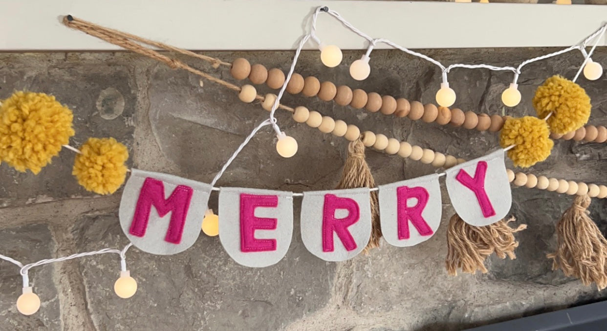 Felt Merry Banner - Garland - Bunting
