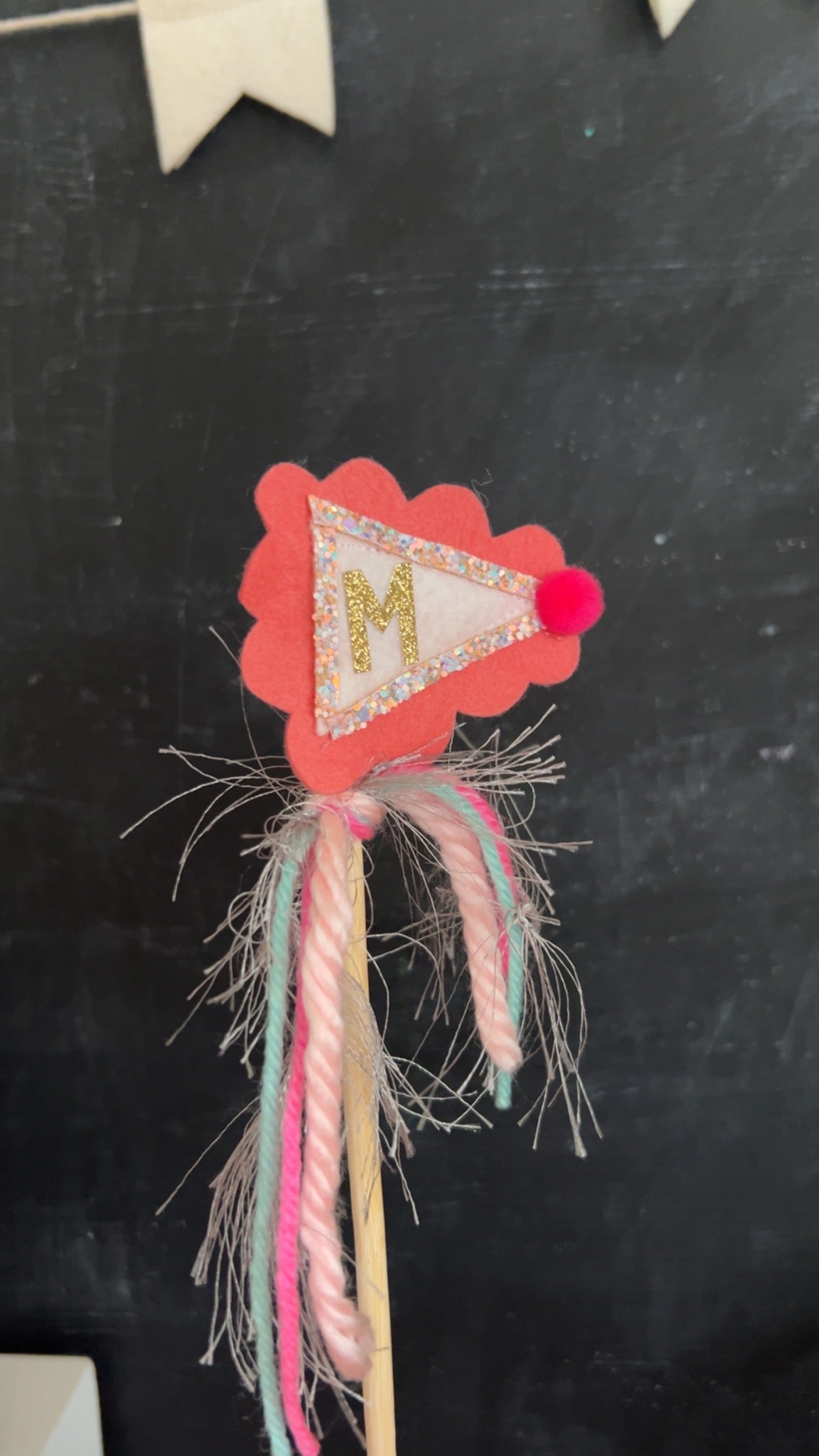 “M” Cake Topper. Comes in any letter.