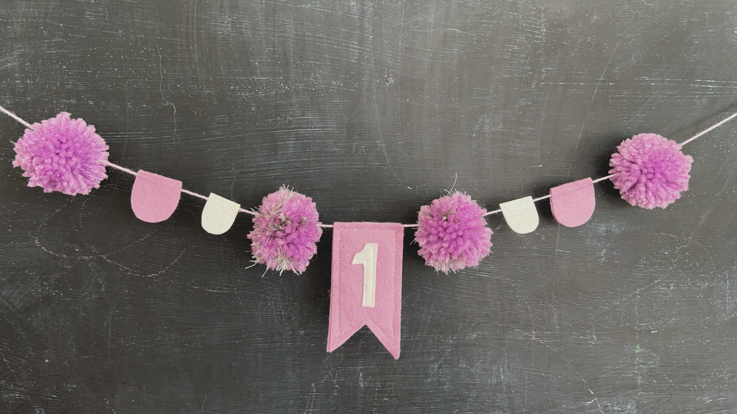 Positively Perfect Purple 1st Birthday Banner