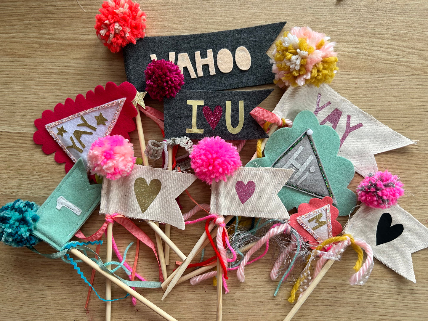 WAHOO Pennant Wand Flag- Cake Topper- Photo Prop