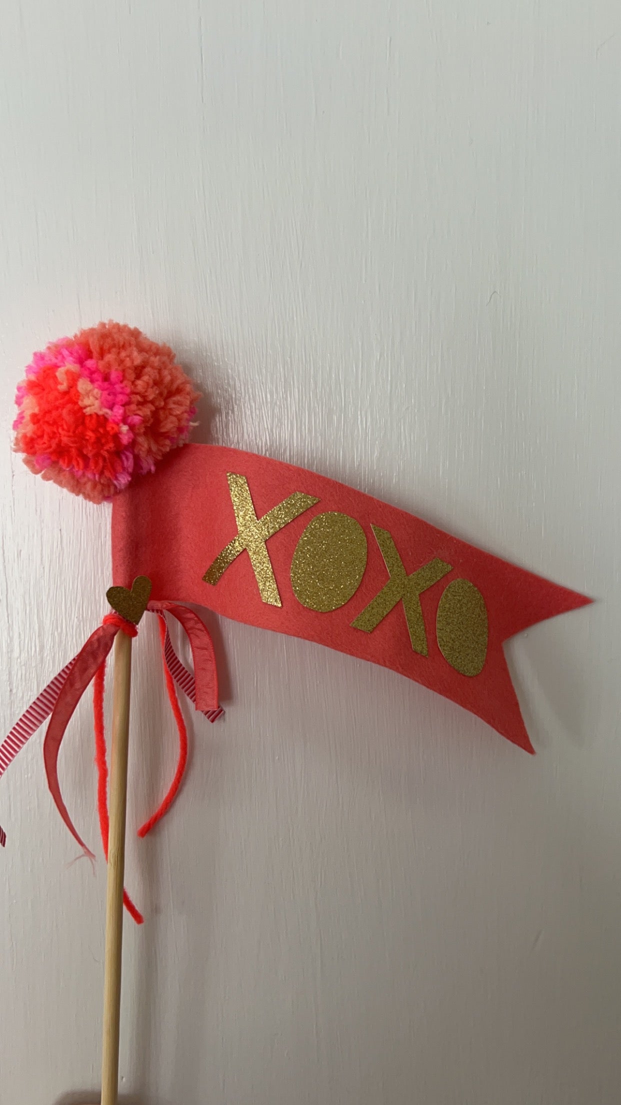 XOXO- Valentines Pennant Flag Wand- Cake Topper- Photo Prop- Centerpiece