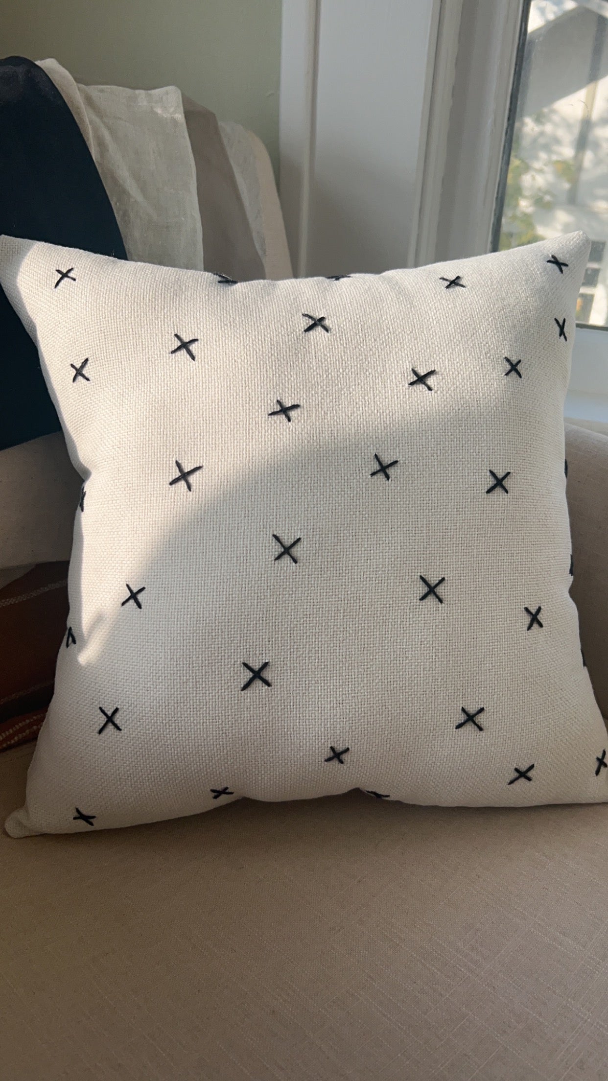 Black and White “X” Pillow