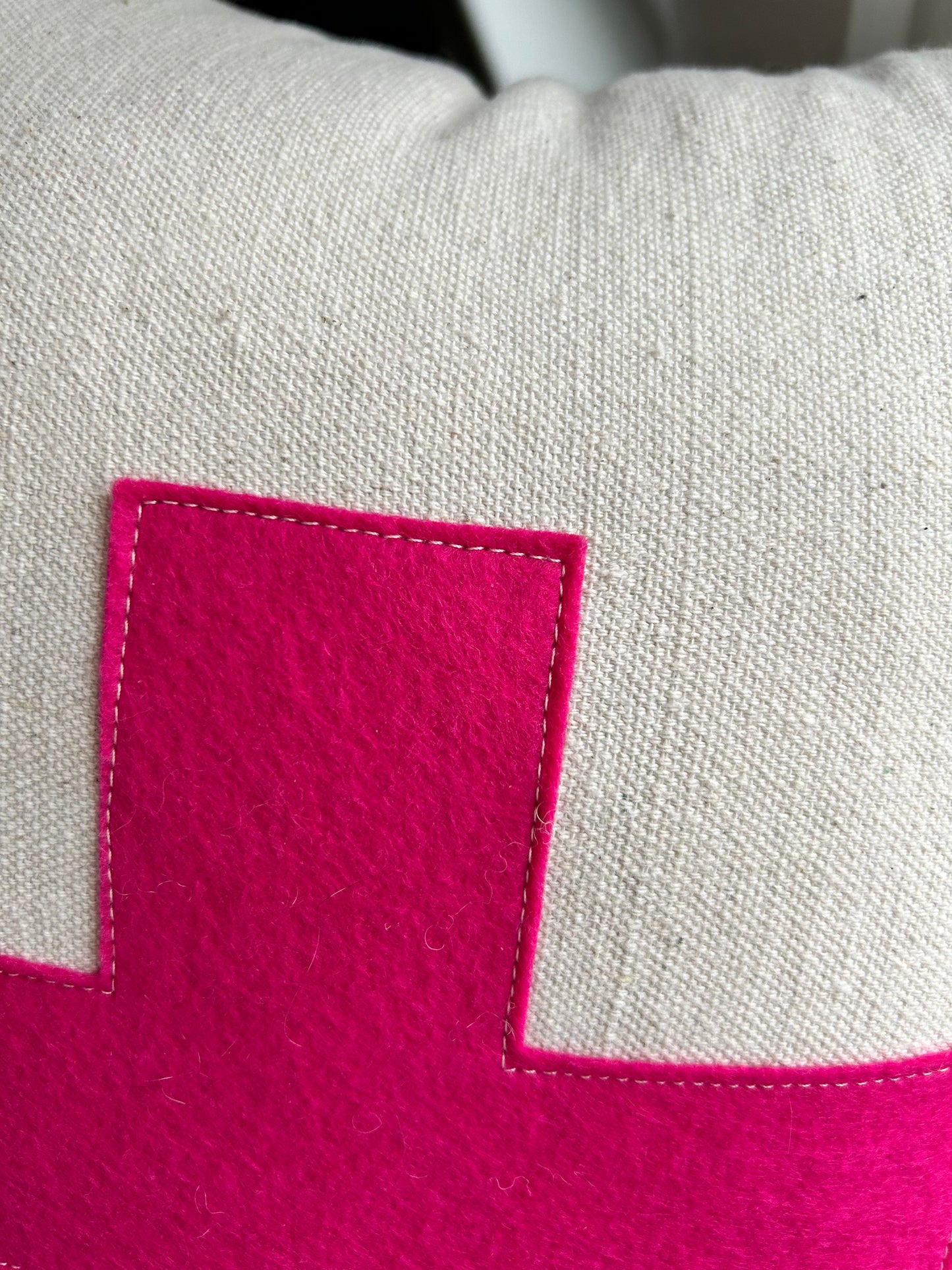 Hot Pink Swiss Cross Pillow