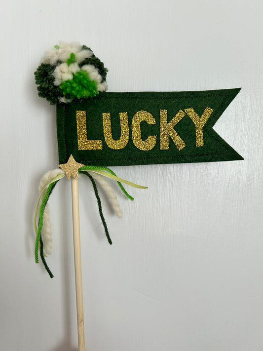 Lucky- Pennant Wand Flag- St Patrick’s Day- St. Pattys Day Decorations