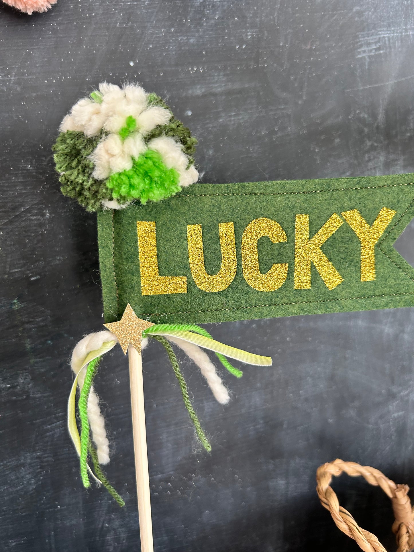 Lucky- Pennant Wand Flag- St Patrick’s Day- St. Pattys Day Decorations