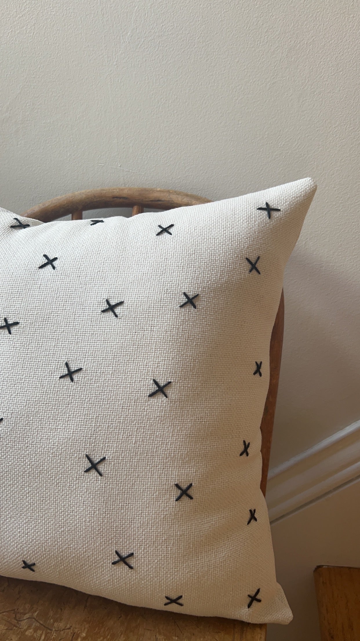 Black and White “X” Pillow