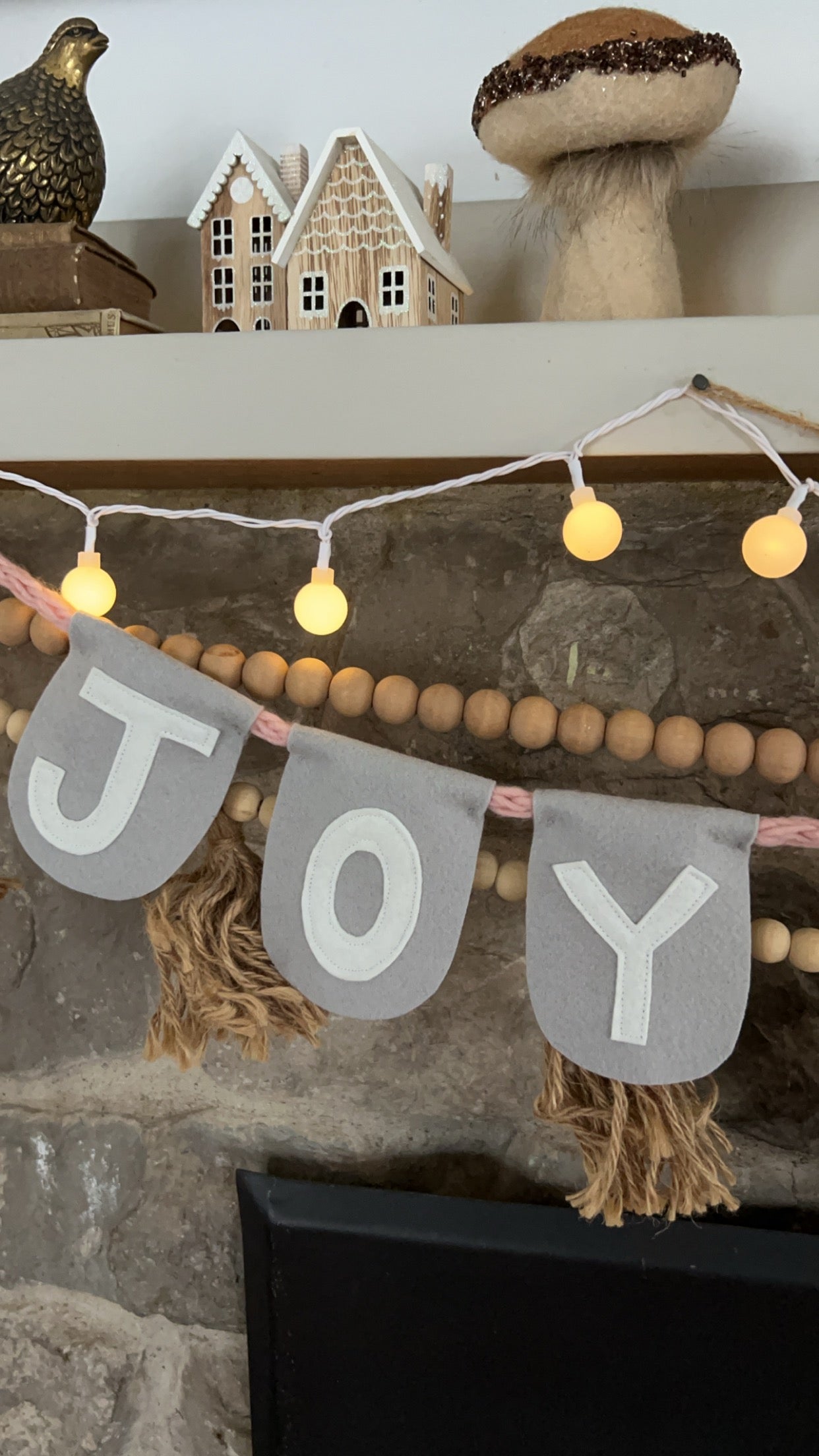 Handmade Felt JOY Christmas Banner-Garland