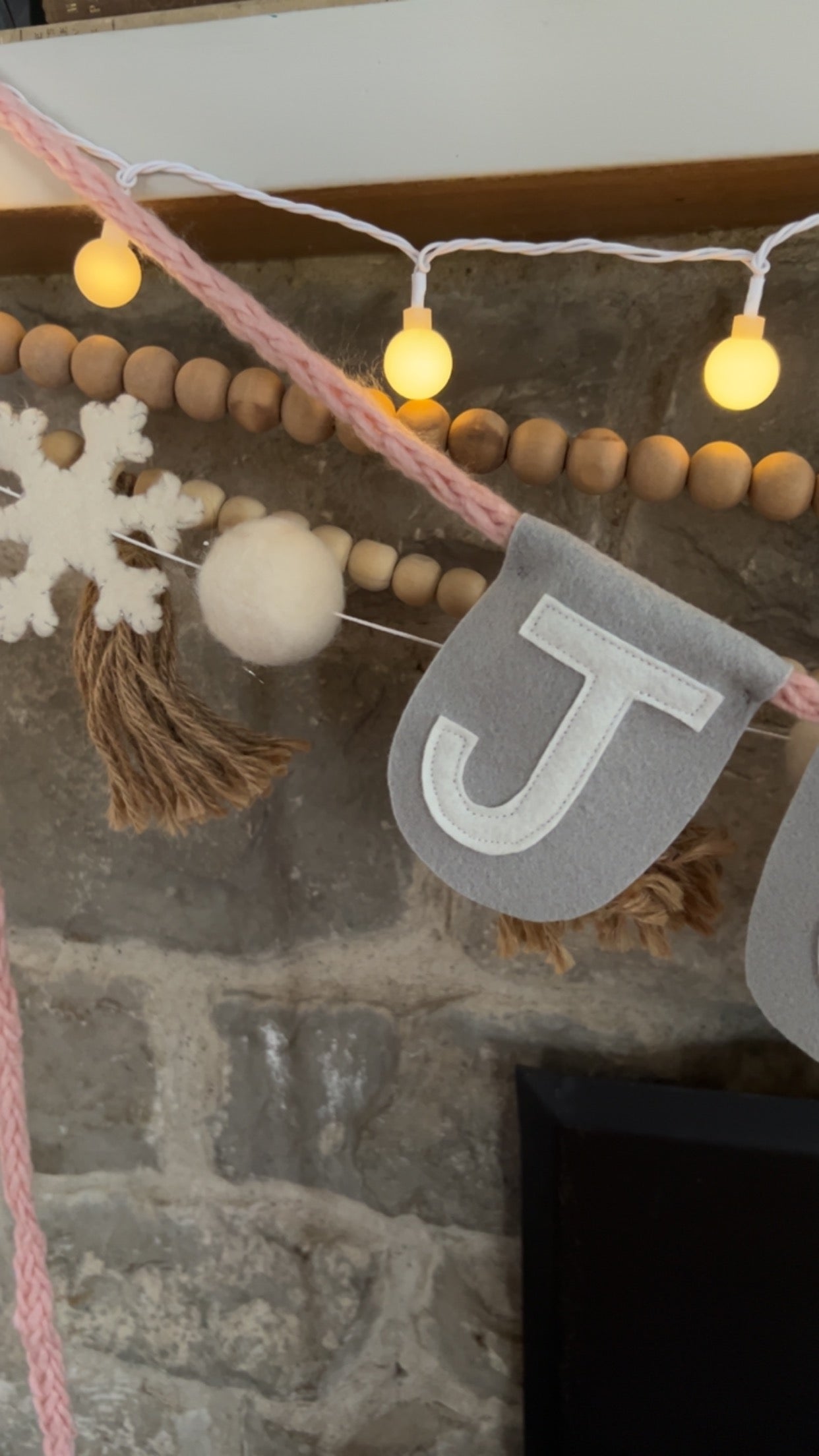 Handmade Felt JOY Christmas Banner-Garland