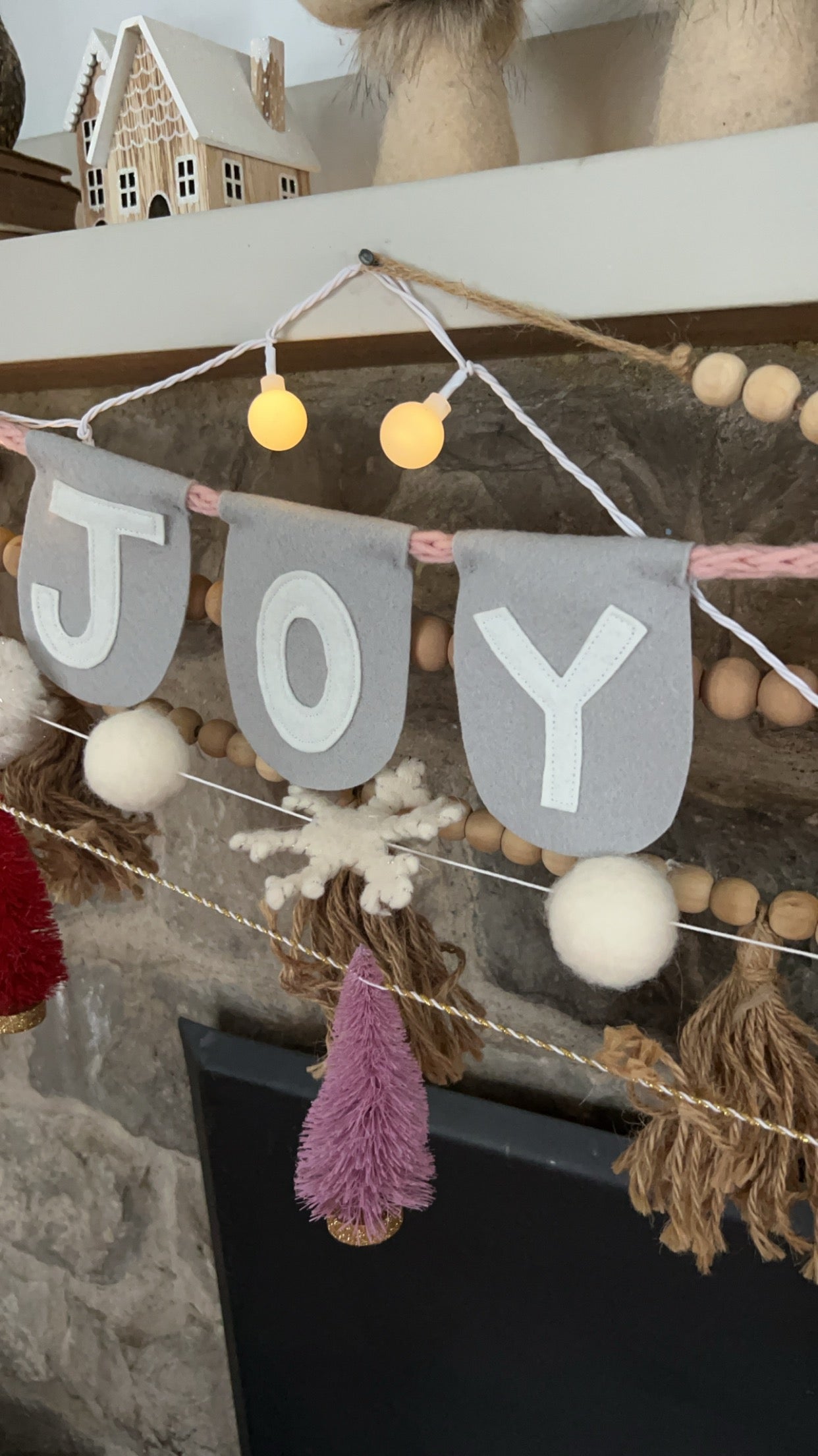 Handmade Felt JOY Christmas Banner-Garland