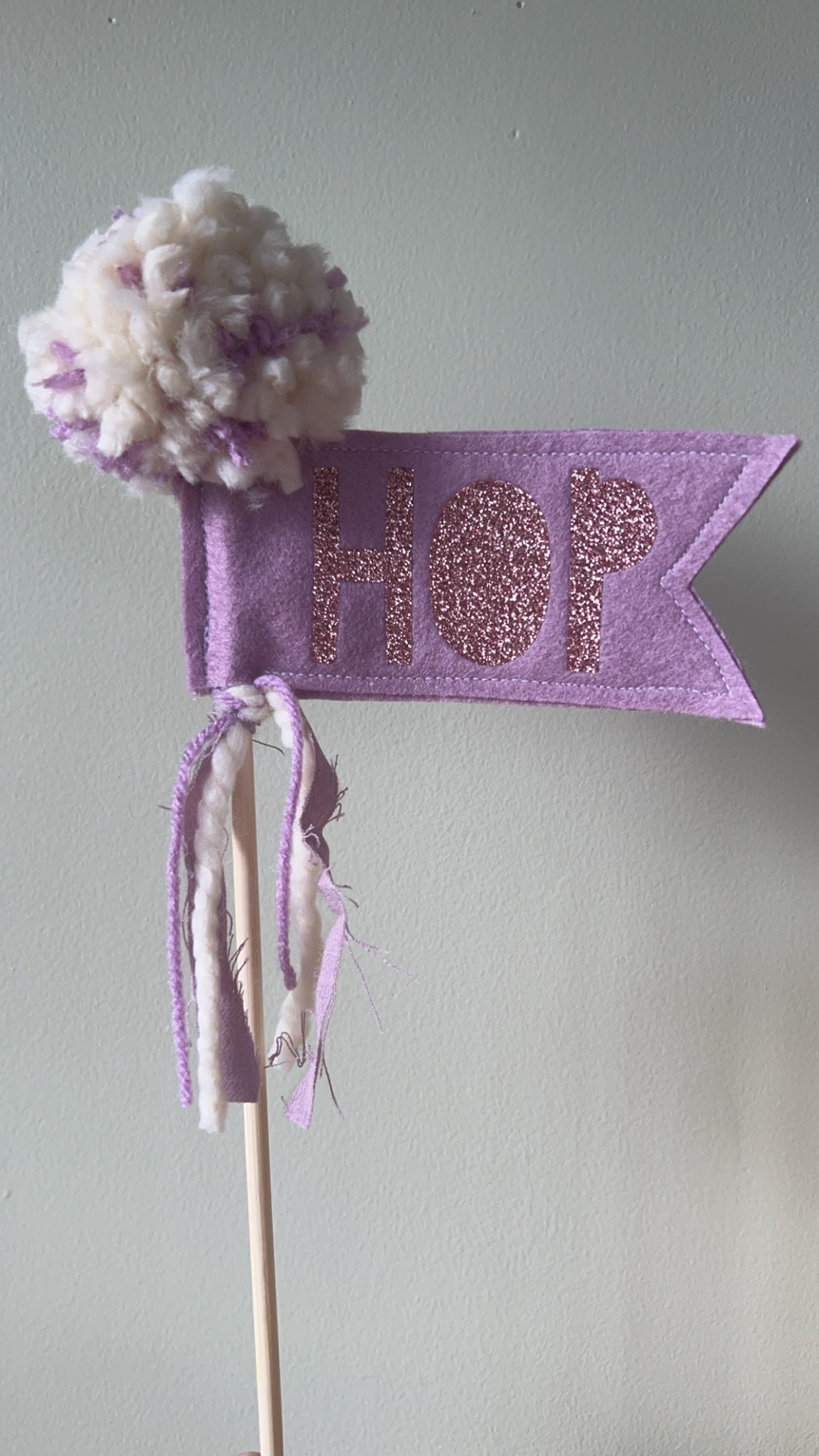 HOP Easter Pennant Flag Wand- Cake Topper- Easter Decoration- Photo Prop