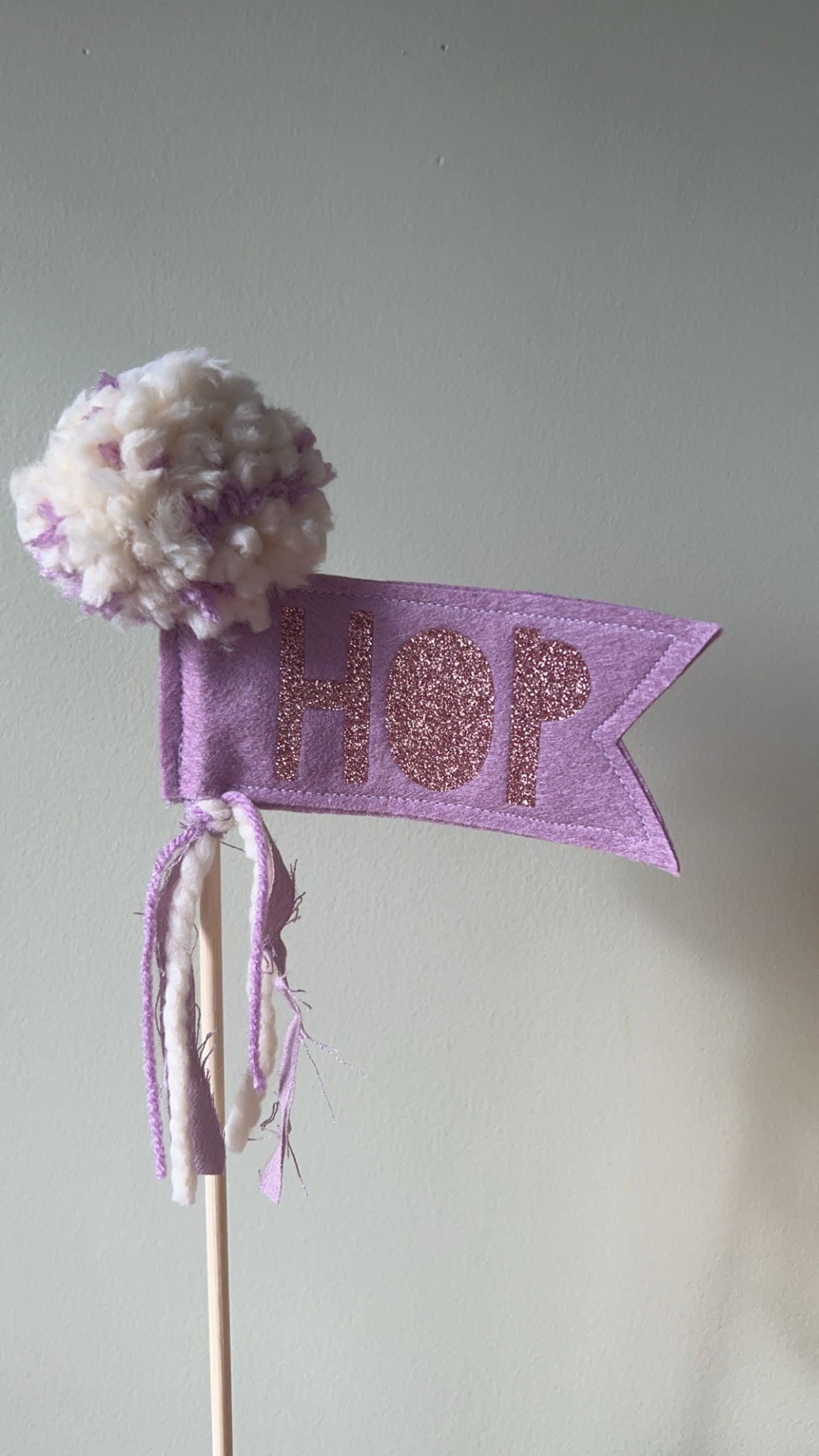 HOP Easter Pennant Flag Wand- Cake Topper- Easter Decoration- Photo Prop