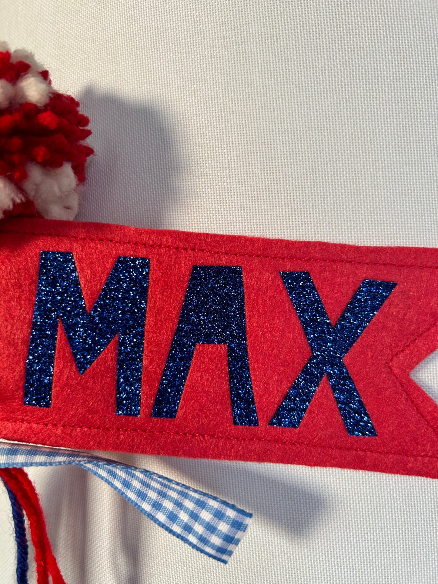 Cutsom Name Flag- MAX- Customizable- Red and Blue- Cake Topper- Photo Prop